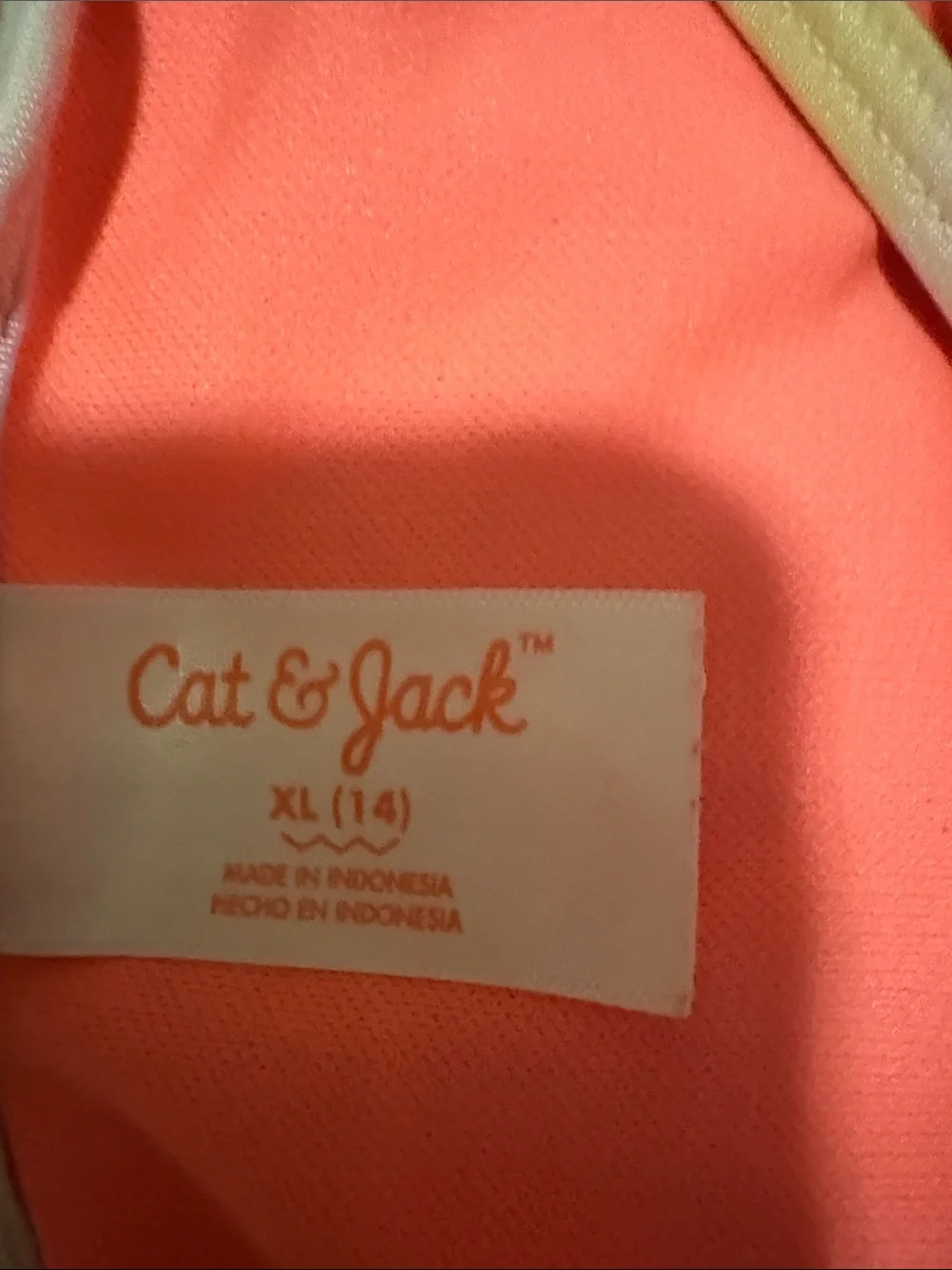 Cat & Jack Bright Coral Girls Swim Top
